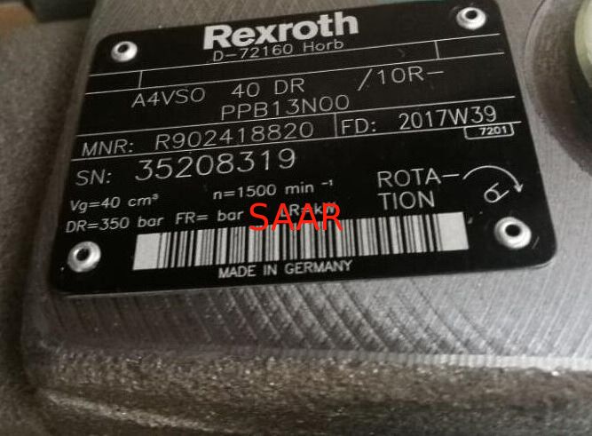 Με αξονικό έμβολο μεταβλητή αντλία τύπων R902418820 A4VSO40DR/10R-PPB13N00 Rexroth A4VSO40DR
